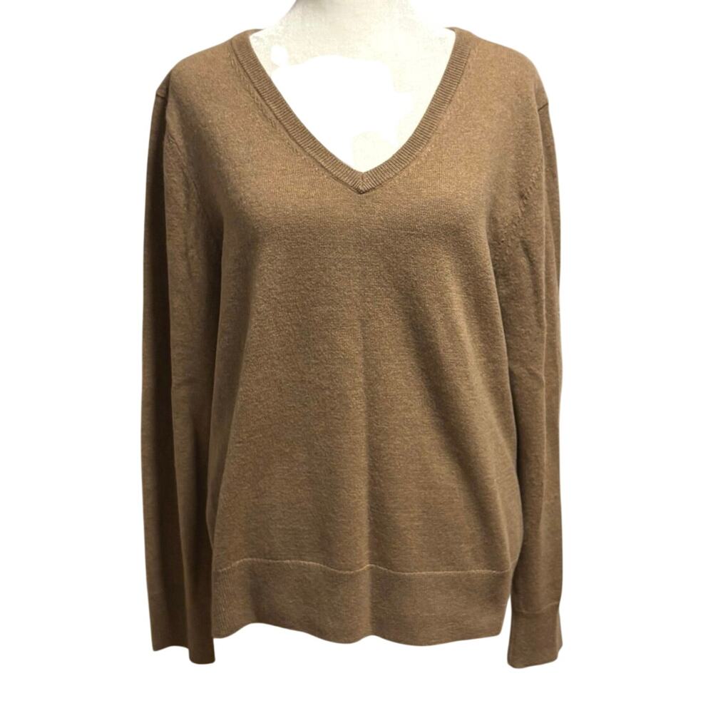 Quince Size L Mongolian Cashmere V Neck Sweater Teak Brown Minimalist Capsule